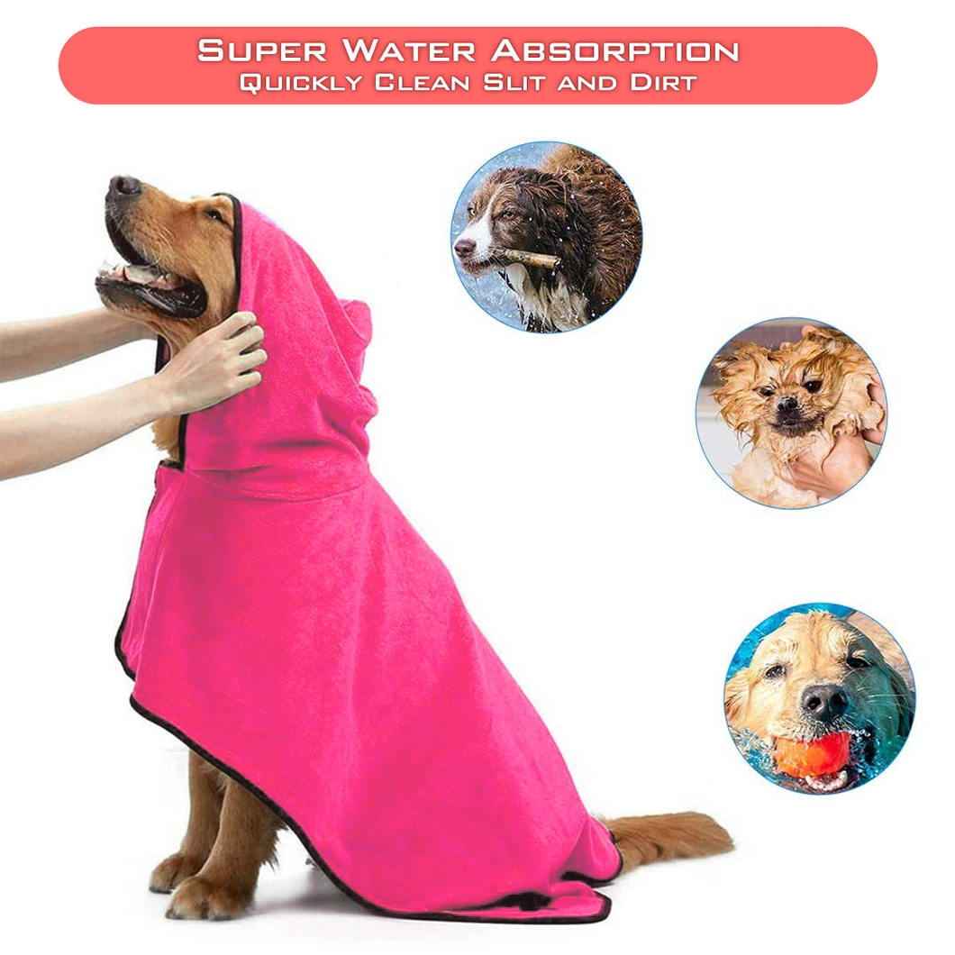 Soft Towel Robe Dog Cat Bathrobe Grooming Quick Drying Pet Apparel