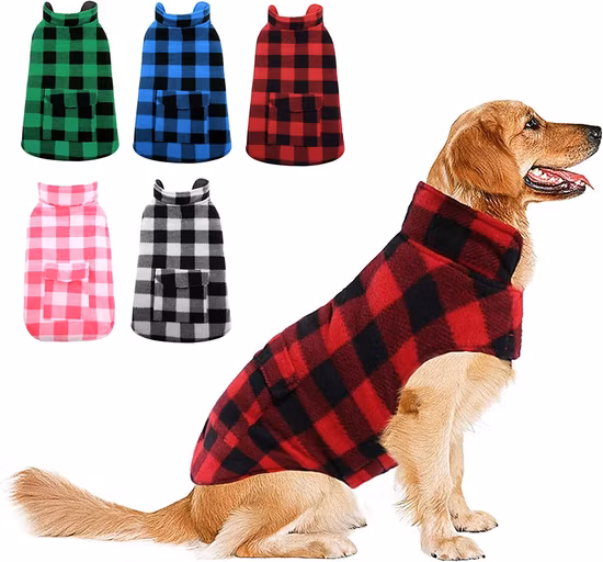 冬の犬用コート、犬用ジャケット、チェック柄の犬用ベスト、防寒用犬服、ペット用服